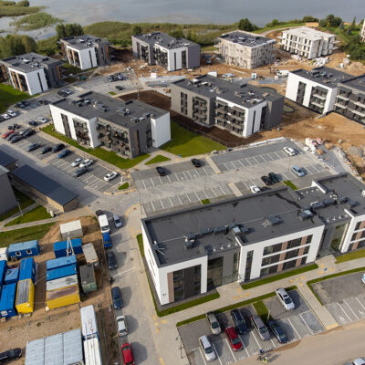 Lauko inžineriniai tinklai, lauko ir vidaus dujotiekis daugiabučių namų kvartale
